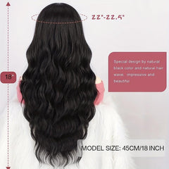 Long Wavy Wig with Lace Front for Daily and Party Use