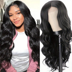 Long Wavy Wig with Lace Front for Daily and Party Use