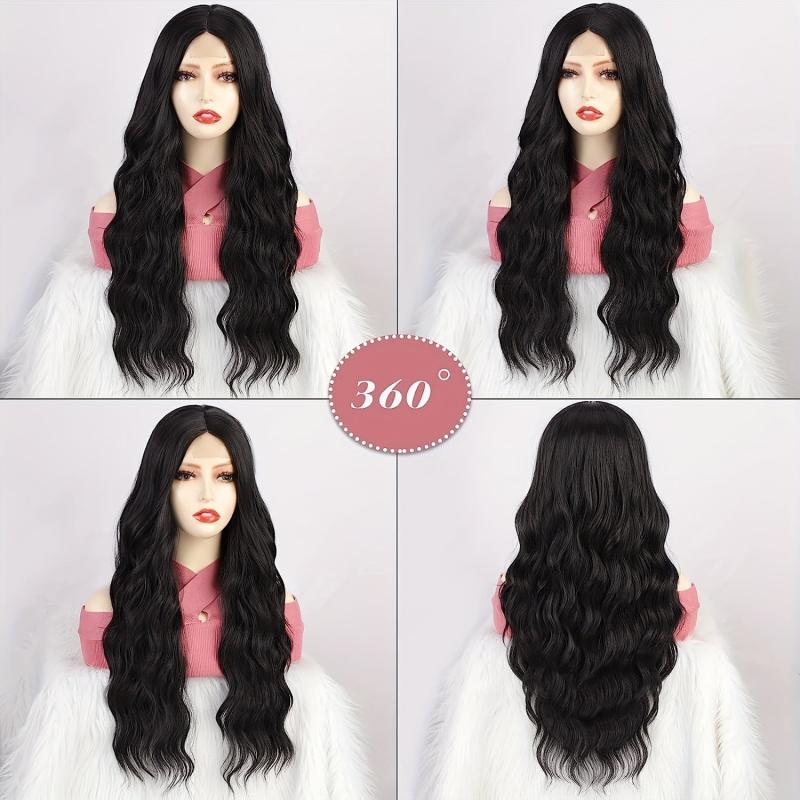 Long Wavy Wig with Lace Front for Daily and Party Use
