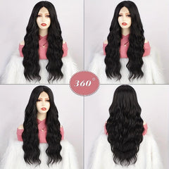 Long Wavy Wig with Lace Front for Daily and Party Use