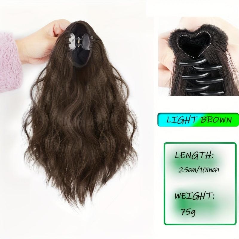Short Water Wave Ponytail Extensions Curly Wavy Hair Extensions Women Girls