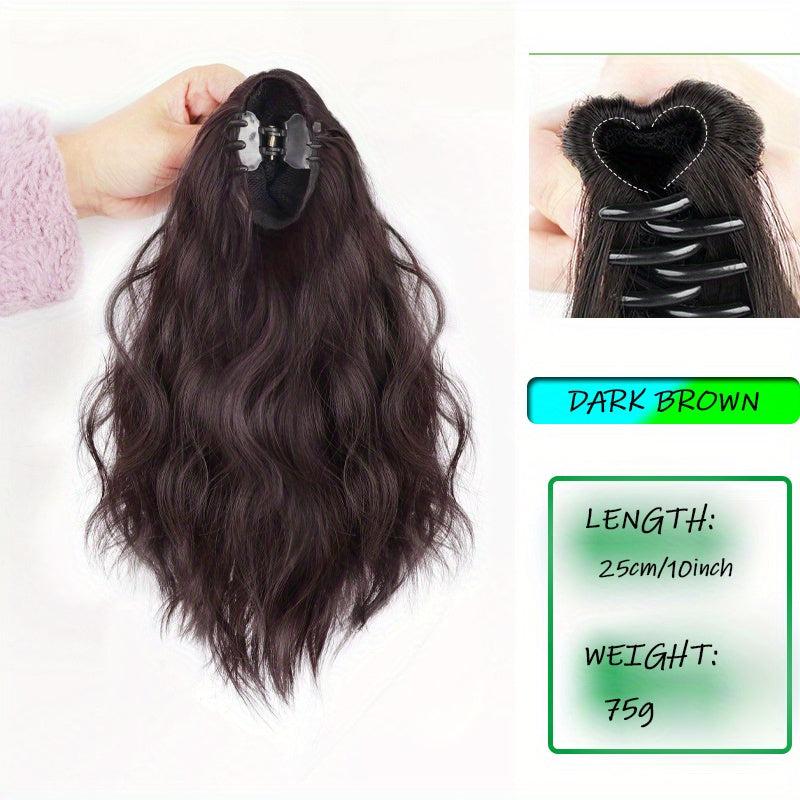 Short Water Wave Ponytail Extensions Curly Wavy Hair Extensions Women Girls