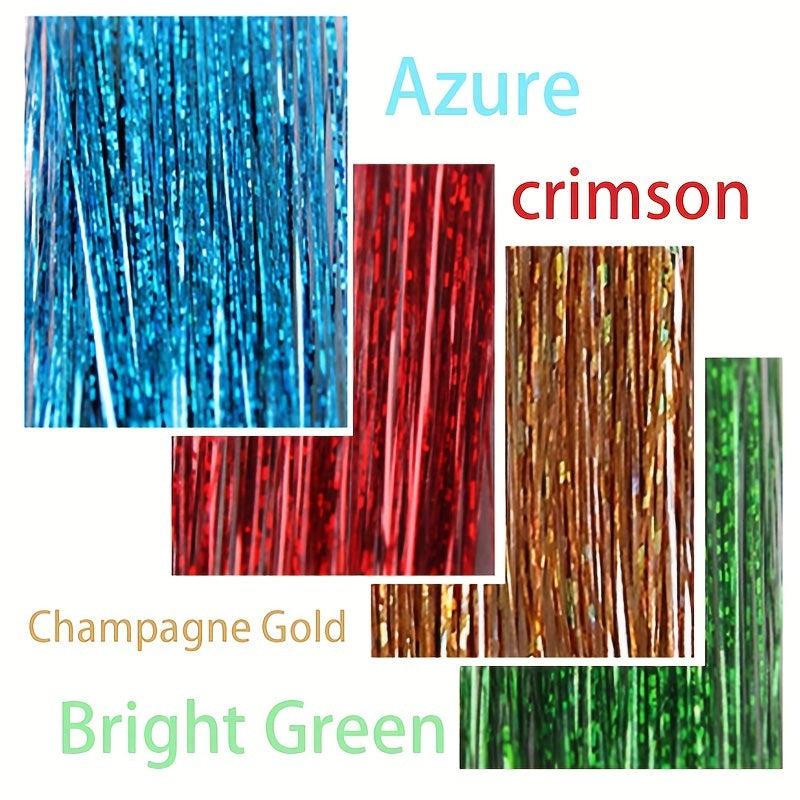 Colorful Glitter Hair Extensions Straight Synthetic Wig