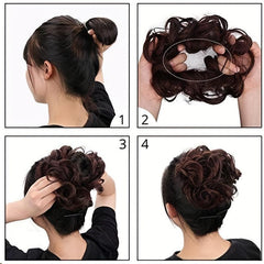 Messy Donut Hair Buns Updo Chignon With Hair Rope Extensions