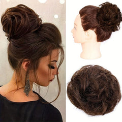 Messy Donut Hair Buns Updo Chignon With Hair Rope Extensions