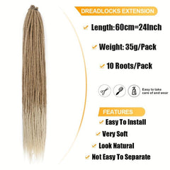 60 96 Cm Ombre Colored Dreadlocks Hair Extension Pack