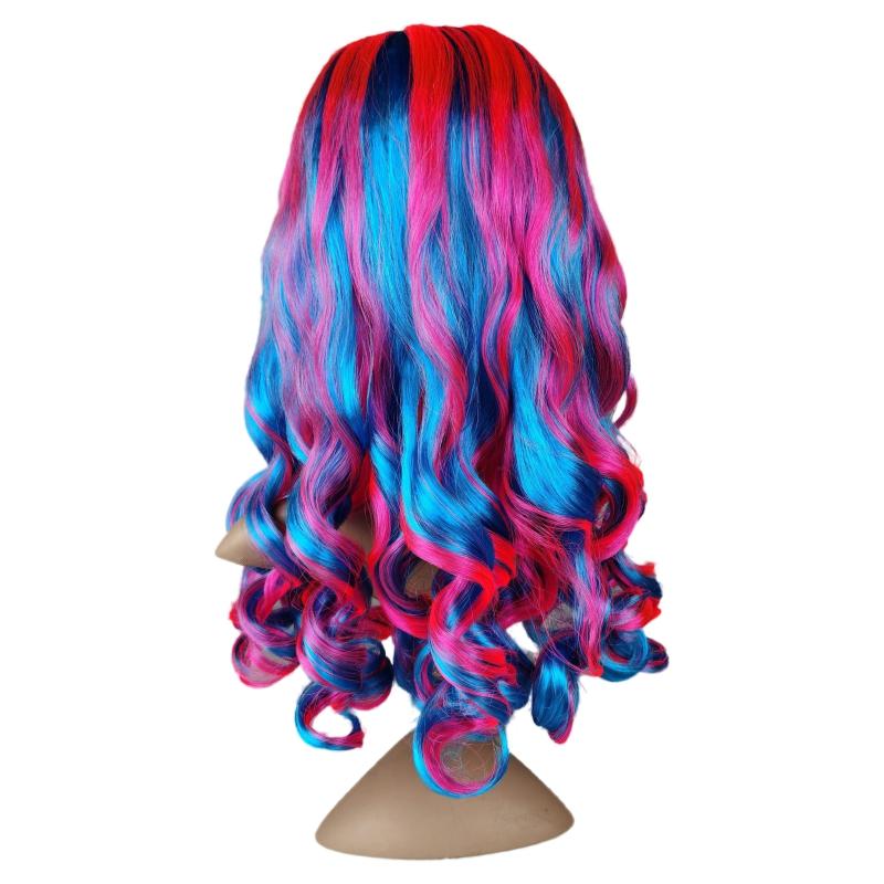 Colorful 2color Long Curly Wavy Wig Synthetic Wig Princess Cartoon Costume