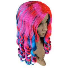 Colorful 2color Long Curly Wavy Wig Synthetic Wig Princess Cartoon Costume