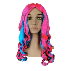 Colorful 2color Long Curly Wavy Wig Synthetic Wig Princess Cartoon Costume