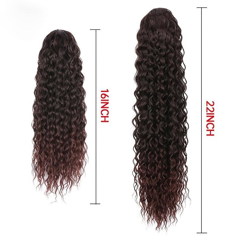 Long Curly Ponytail Extension Drawstring Synthetic Clip In Hair Extension