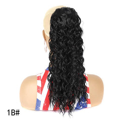 Long Curly Ponytail Extension Drawstring Synthetic Clip In Hair Extension