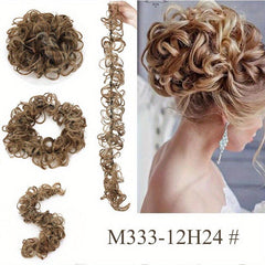 Messy Bun Hair Piece Extensions Tousled Updo Fluffy Hair Ponytail