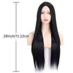 Long Straight Hair Wig Middle Part Synthetic Wigs