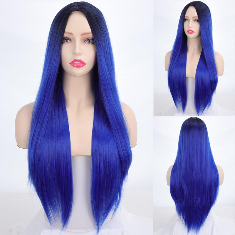 Long Straight Hair Wig Middle Part Synthetic Wigs