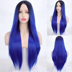 Long Straight Hair Wig Middle Part Synthetic Wigs