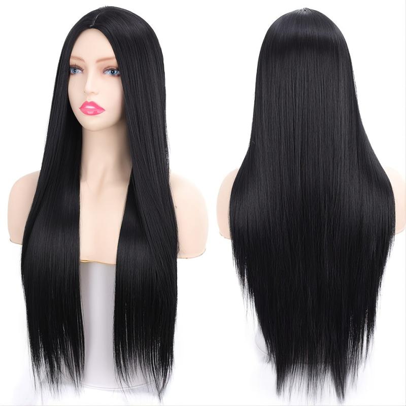 Long Straight Hair Wig Middle Part Synthetic Wigs