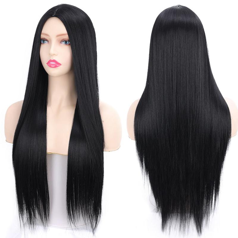 Long Straight Hair Wig Middle Part Synthetic Wigs
