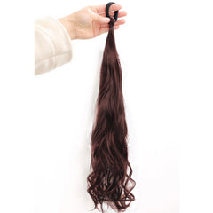 Wavy Ponytail Elastic Band Synthetic Extension Brown 1PCS SET
