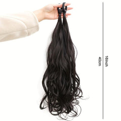 Wavy Ponytail Elastic Band Synthetic Extension Brown 1PCS SET