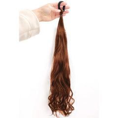 Wavy Ponytail Elastic Band Synthetic Extension Brown 1PCS SET