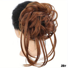 15 24 Cm Curly Synthetic Hair Bun With Tassel Updo Roller Chignon