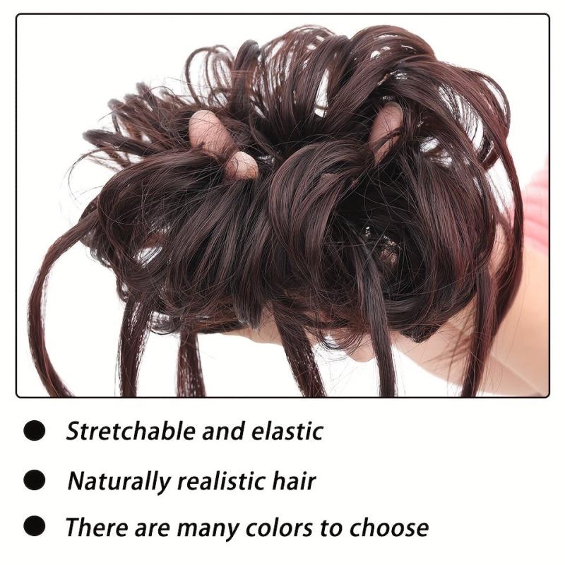 15 24 Cm Curly Synthetic Hair Bun With Tassel Updo Roller Chignon