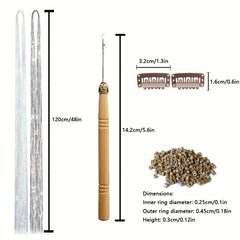 Colourful Fairy Tinsel Hair Extensions Kit