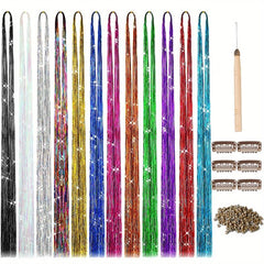 Colourful Fairy Tinsel Hair Extensions Kit