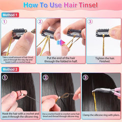 Colourful Fairy Tinsel Hair Extensions Kit