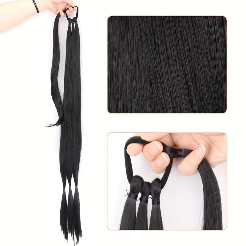 Y2K Braided Hair Extensions Hair Tie Wrap Around Ponytail