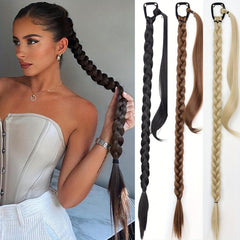 Y2K Braided Hair Extensions Hair Tie Wrap Around Ponytail