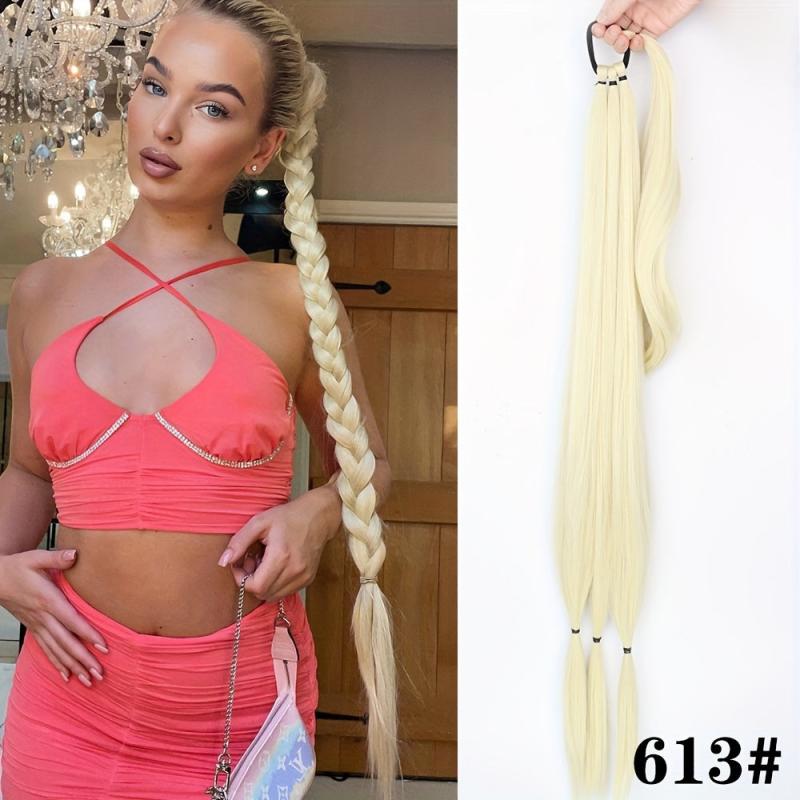 Y2K Braided Hair Extensions Hair Tie Wrap Around Ponytail