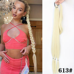 Y2K Braided Hair Extensions Hair Tie Wrap Around Ponytail