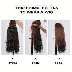 Gradient Hair Extensions Highlights Hair Piece Wig Water Wavy Hair Piece