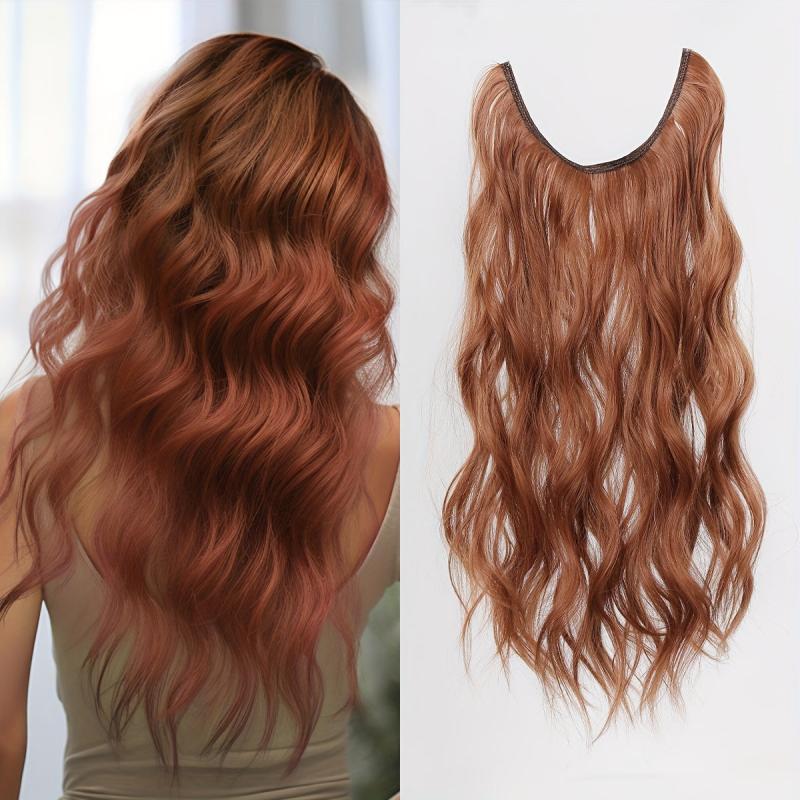 Gradient Hair Extensions Highlights Hair Piece Wig Water Wavy Hair Piece