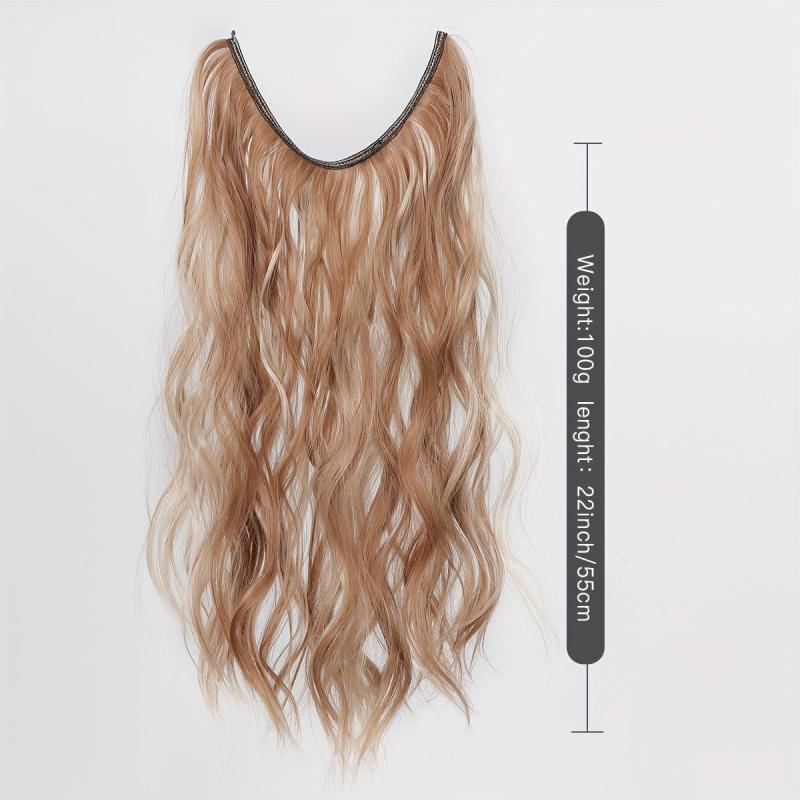 Gradient Hair Extensions Highlights Hair Piece Wig Water Wavy Hair Piece