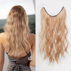Gradient Hair Extensions Highlights Hair Piece Wig Water Wavy Hair Piece