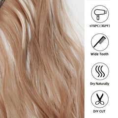 Gradient Hair Extensions Highlights Hair Piece Wig Water Wavy Hair Piece