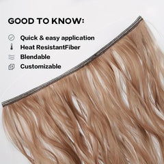 Gradient Hair Extensions Highlights Hair Piece Wig Water Wavy Hair Piece