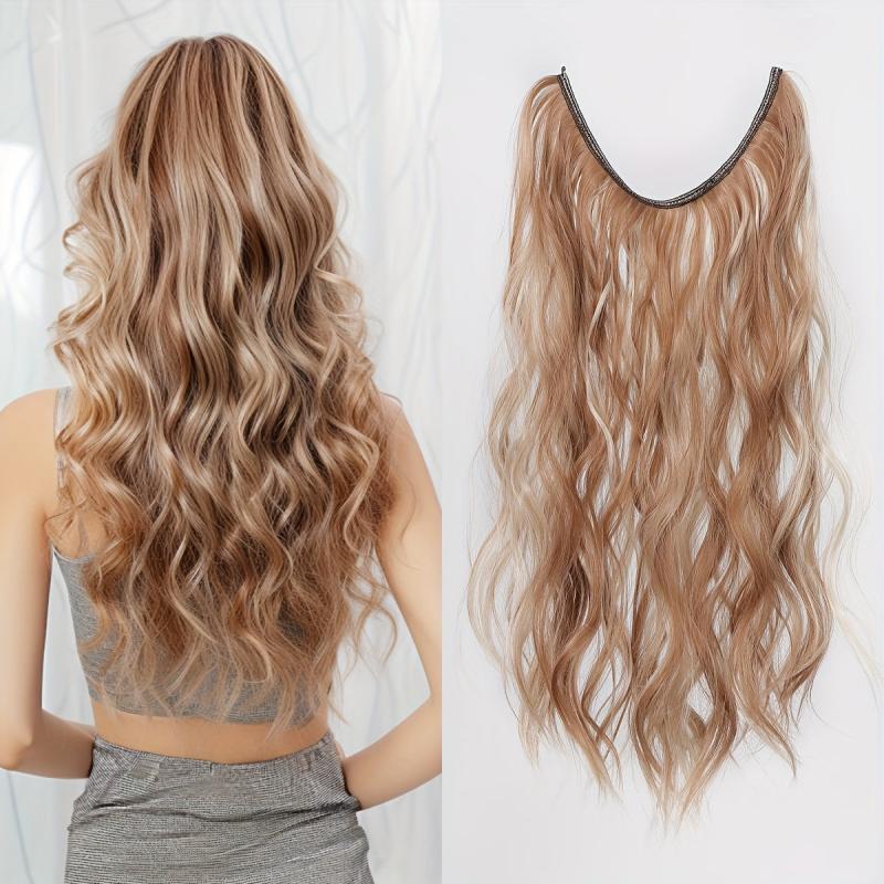 Gradient Hair Extensions Highlights Hair Piece Wig Water Wavy Hair Piece