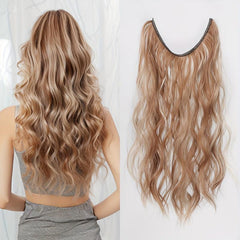 Gradient Hair Extensions Highlights Hair Piece Wig Water Wavy Hair Piece
