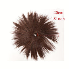 Messy Straight Hair Bun Scrunchie Short Ponytail Extension