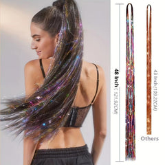 Hair Tinsel Kit Fairy Hair Extensions 48 Inches Sparkling Glitter Hallowee
