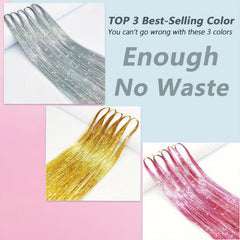 Hair Tinsel Kit Fairy Hair Extensions 48 Inches Sparkling Glitter Hallowee