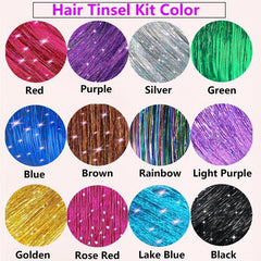 Hair Tinsel Kit Fairy Hair Extensions 48 Inches Sparkling Glitter Hallowee