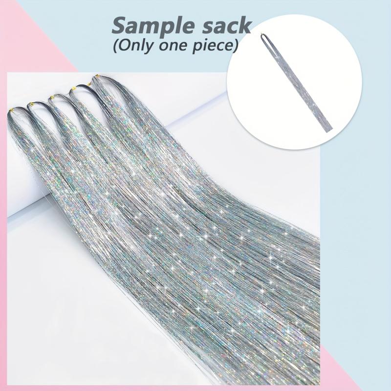 Hair Tinsel Kit Fairy Hair Extensions 48 Inches Sparkling Glitter Hallowee
