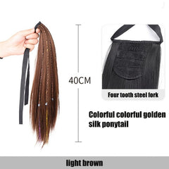 Long Braids Ponytail Extensions Synthetic Hair Natural Looking