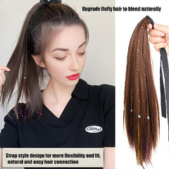 Long Braids Ponytail Extensions Synthetic Hair Natural Looking