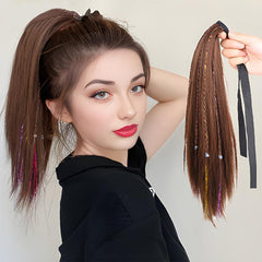 Long Braids Ponytail Extensions Synthetic Hair Natural Looking