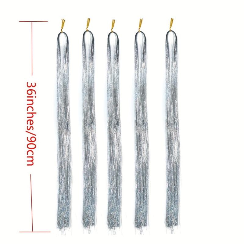 1000 Strands Hair Tinsel Extensions Sparkling Glitter Fairy Hair